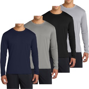 Mafoose Men’s Casual UPF 50 Long Sleeve Performance T-Shirt Pack of 4 - 1 of 4