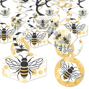 Big Dot of Happiness Little Bumblebee - Bee Baby Shower or Birthday Party Hanging Decor - Party Decoration Swirls - Set of 40 - 1 of 4