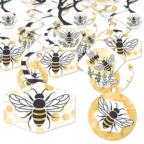 20PCS Bumble Bee Hanging Swirl Decorations, Bee Party Hanging Swirls Foil  Ceiling Streamers Honey Bee Themed Party Supplies for Kids Birthday Baby