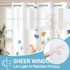 Aoibox No Hook Shower Curtain with Snap in Liner - Watercolor Floral Design, Fabric Waterproof Inner Liner, Plants Blue Beige Flowers White Cloth - 2 of 4