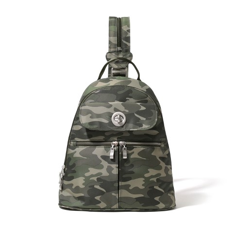 Baggallini Women s Naples Convertible Sling Backpack Olive Camo