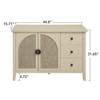 FONTOI Ratten Cabinet with 2 Door&3 Drawers, Storage Organizer with Adjustable Layer, Brown, 15.71"*31.65"*44.8" - 3 of 4