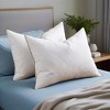 Peace Nest Medium-Firm Goose Feather Down Bed Pillows Set of 2 with 1.5 inch Gusset - 2 of 4