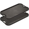Attop 20 x 10.44 Inch Reversible Cast Iron Grill/Griddle – Double Burner Cookware - 2 of 4