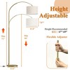 Frate Arc Floor Lamp - Height Adjustable, 90¡ã Rotatable Linen Shade, 2 Lampshade Colors, 71 Inch (Bulb Not Included)-The Pop Home - 3 of 4