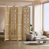 PexFix Carved Room Divider Folding Screen Room Divider with Copper Coin Pattern for Home Office Garden Terrace Paulownia Wood - 2 of 4