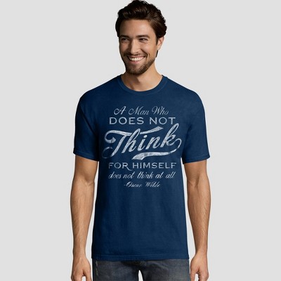 Hanes Men's Short Sleeve Graphic T-shirt - Dark Night Blue S : Target