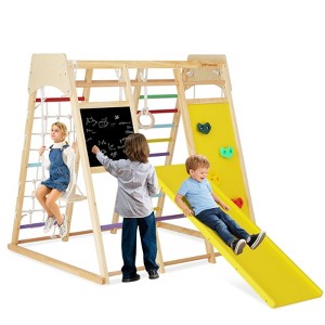 Kinder King Toddler Climbing Toy Indoor, Wood Kids Climber Slide Playset, Outdoor Jungle Gym - 1 of 4