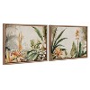Kate & Laurel All Things Decor (Set of 2) 18"x24" Sylvie Beaded Retro Jungle Botanical 1 and 2 Framed Arts by The Creative Bunch Studio - 2 of 4