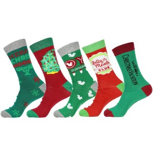 National Lampoon's Christmas Vacation Adult Crew Socks 5 Pack Multicoloured - 1 of 4