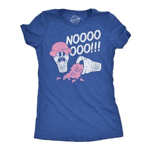 Womens Funny T Shirts Nooo Spilled Ice Cream Sarcastic Graphic Novelty Tee For Ladies - Crazy Dog Women's T Shirt - 1 of 4