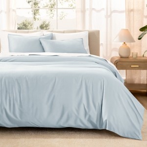400 Thread Count Organic Cotton Sateen Duvet Cover and Sham Set by Bare Home - 1 of 4