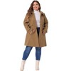 Agnes Orinda Women's Plus Size Peter Pan Collar Single Breasted with Pockets Pea Coats - 3 of 4