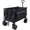 Whisen Foldable Garden Cart with Heavy-Duty Wheels & 480lbs Load Capacity, Portable Utility Wagon - Black - 3 of 4