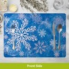 Briarwood Lane Winter Christmas Placemat (4-pack) 17x11.25 Snowflakes and Poinsettias For Christmas Placemat - 4 of 4