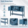 NicBex 4 Drawers Console Table with 2 Large Cabinets and Bottom Shelf,Entryway Table with Storage Space,Modern Couch Table for Living Room,Light Navy - 4 of 4