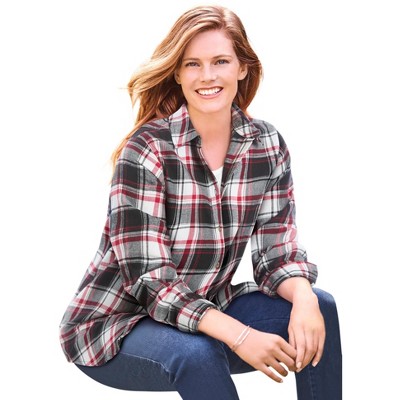 Woman Within Classic Flannel Shirt