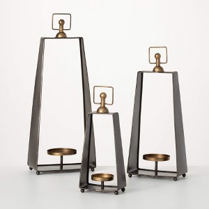 20" Tapered Framed Candle Holders - Set of 3, Multicolor - 1 of 4