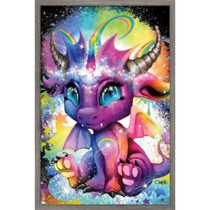 Trends International Sheena Pike - Rainbowcorn - Lil DragonZ Framed Wall Poster Prints - 1 of 4