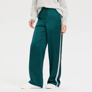 Women's High-Rise Wide Leg Satin Track Pull-On Pants - A New Day™ - 1 of 4