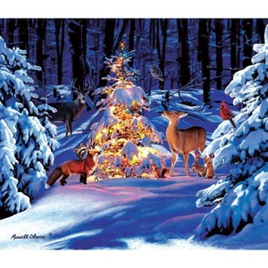 Sunsout Woodland Glow 550 pc  Christmas Jigsaw Puzzle 36686 - 1 of 4