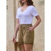 INSPIRE CHIC Women's Casual Summer Elastic High Waisted Drawstring Wide Leg Shorts with Pockets - 4 of 4