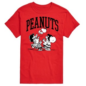 Men's - Peanuts - Snoopy Charlie Lucy Marcie Linus Collegiate Group Short Sleeve Graphic T-Shirt - 1 of 4