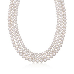 Ross-Simons 5-8mm Cultured Pearl 3-Strand Necklace With Sterling Silver - 1 of 4