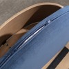 Gulches Scandinavian Style Small and Medium-sized Dogs Pet Sofa with Solid Wood Legs, Curved Wooden Back, Velvet Cushion in Dark Blue - 3 of 4