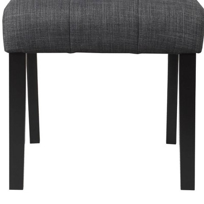 Kusa 45" Round Black Engineering Stone Dining Set with Gray Upholstered Chairs