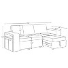 Hyleory 92.91" Corduroy Upholstered Sleeper Sectional Sofa, L-Shaped Sleep Couch Bed Modular Sofa bed with Armrests for Living Room,Dark Gray - 3 of 4
