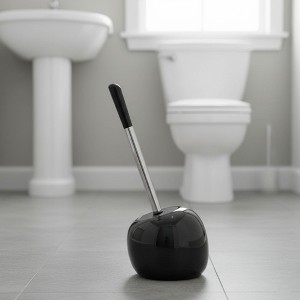 Evideco French Home Goods Elegant Toilet Brush Set with Stainless Steel Handle - Durable Dolomite Holder - Modern Bathroom Accessory - 1 of 4