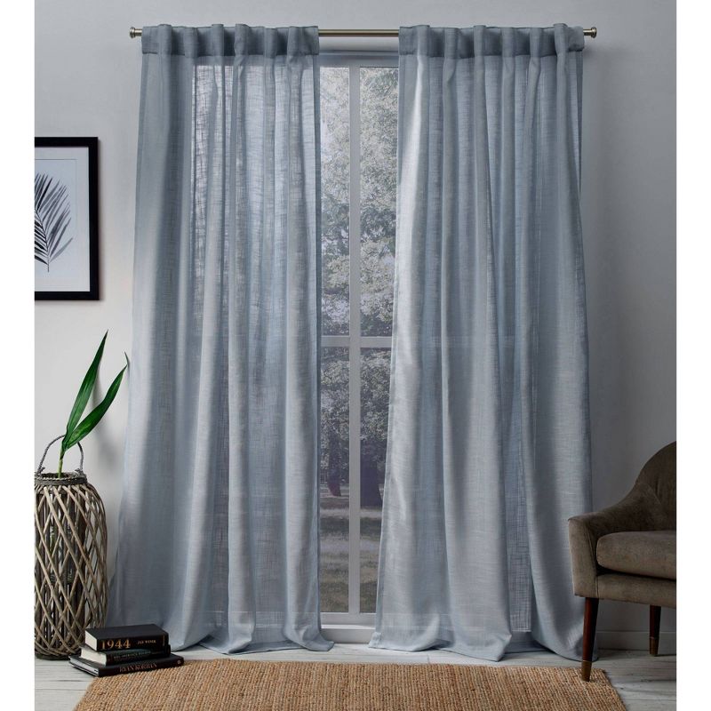  Set Of 2 Bella Sheer Hidden Tab Top Curtain Panels - Exclusive Home, 3 of 9