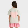 Girls' Short Sleeve Oversized J'Adore Graphic T-Shirt - Cat & Jack™ Light Gray - 3 of 4