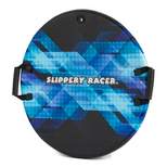 Slippery Racer Downhill Zeus Adults and Kids Foam Saucer Disc 1 Rider Snow Sled Toboggan with Handles, Midnight Hologram