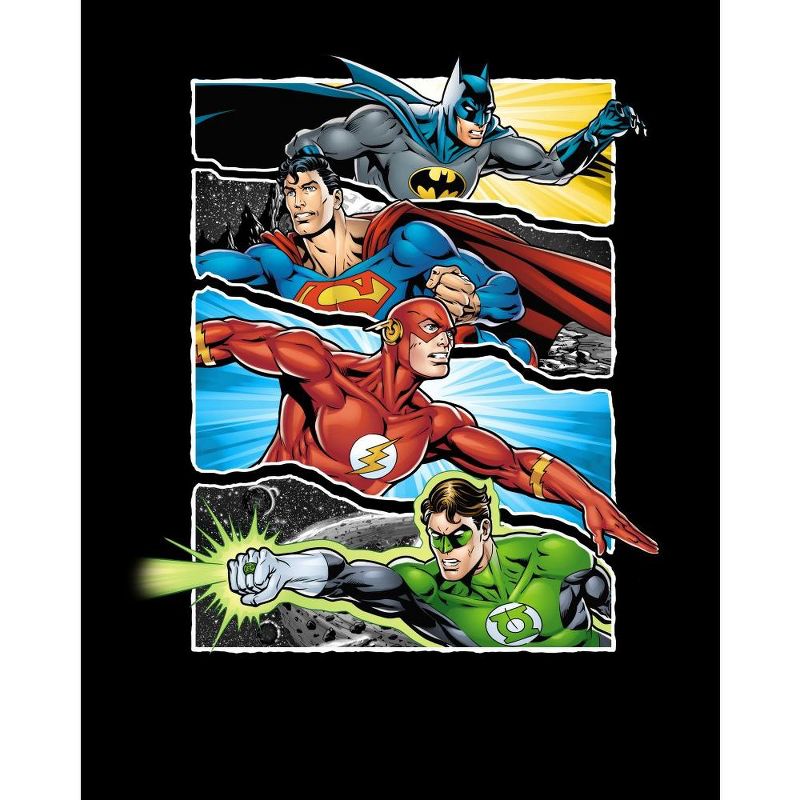 Justice League Four Superheroes Black T-shirt Toddler Boy to Youth Boy, 2 of 4