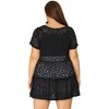 Agnes Orinda Women's Plus Size Tiered Lace Allover Round Neck Short Sleeve Mesh Peplum Blouses - 4 of 4