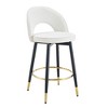 PAGED Modern Swivel PU Leather Bar Stools (Set of 2), Counter Height Stools with Backs & Black Metal Legs for Pub/Dining Room/Office - 3 of 4