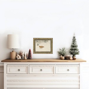 Petal Lane 10"x8" Fox In Winter Fancy Brass Framed Art - 1 of 3