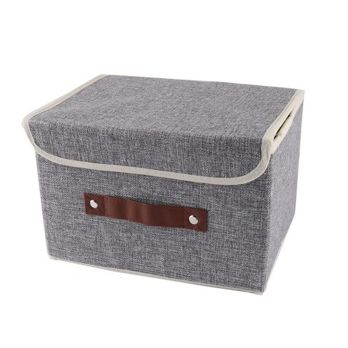 Unique Bargains Foldable Clothes Storage Bins Closet Organizers with  Reinforced Handles Blankets Bedding Grey