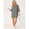cheibear Women's Knit Loose Fit T-Shirt with Biker Shorts Lounge Sleepwear Pajama Sets - 3 of 4