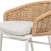 PAGED Outdoor Dining Chairs Set of 2 Aluminum Frame Outdoor Chair with Barrel Back Design and Rope Weaving for Poolside, Balcony, Lawn - 2 of 4