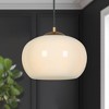 LNC Altithara 1-Light  9.5" Modern Dome Pendant Lighting, Matte Gold with Froestd Glass Shade - 2 of 4