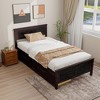 Tangkula Twin Size Wooden Bed Frame with 2 Storage Drawers & Under-bed Storage Espresso - 2 of 4