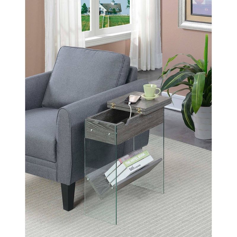 Soho Flip Top End Table with Charging Station - Breighton Home, 3 of 9