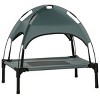 24'' Elevated Portable Dog Bed with Canopy Shade and Breathable Mesh for Small Pets - LAOTIES - 3 of 4