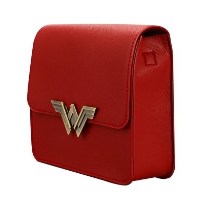 Wonder Woman Classic Logo Red Crossbody Shoulder Bag
