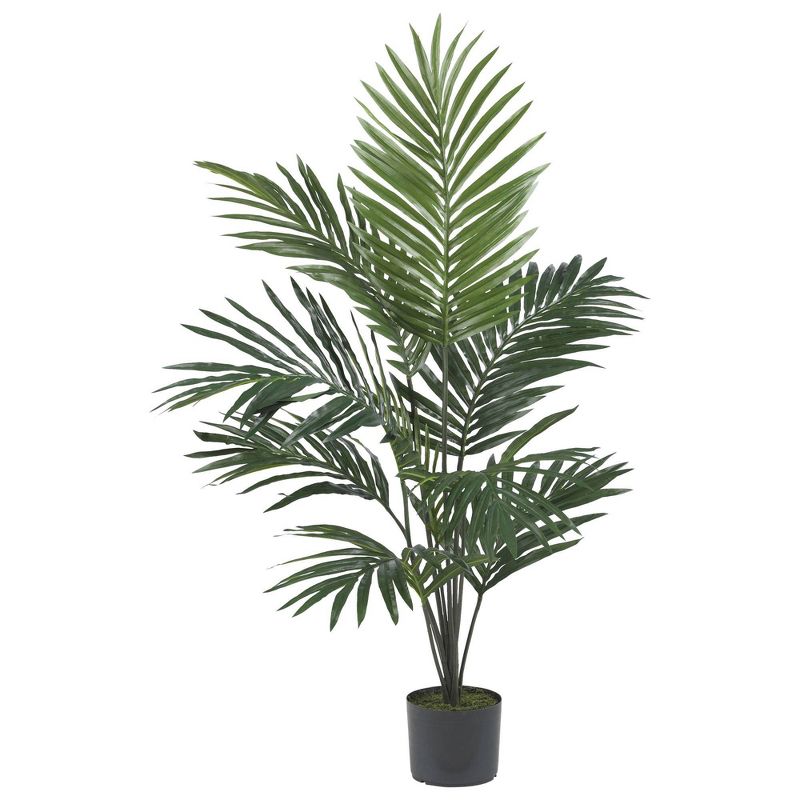 60&#34; Artificial Kentia Palm Tree in Pot Black - Nearly Natural, 1 of 7