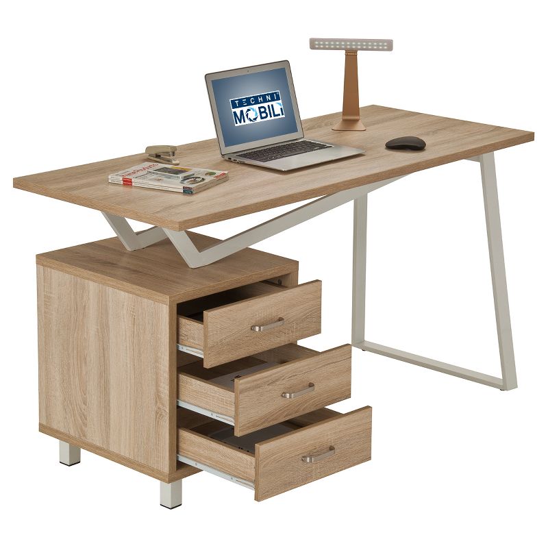 Modern Design Computer Desk with Storage Sand Stone - Techni Mobili, 4 of 13