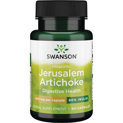 Swanson Digestive Health Treatments Prebiotic Jerusalem Artichoke  (90% Inulin) 400 mg Capsule 60ct.